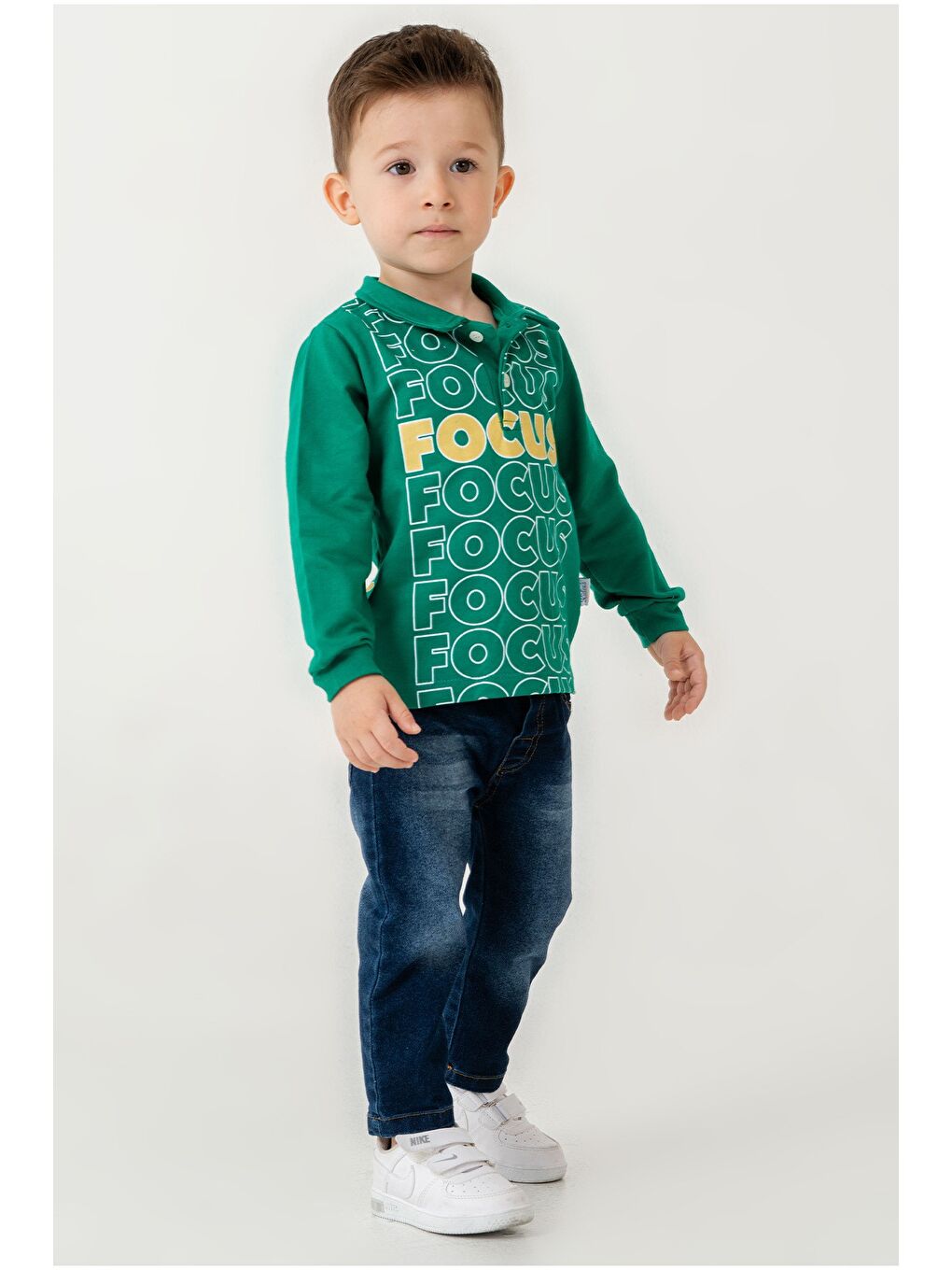 Yeşil Bebek Jean Pantolonlu Takım-1