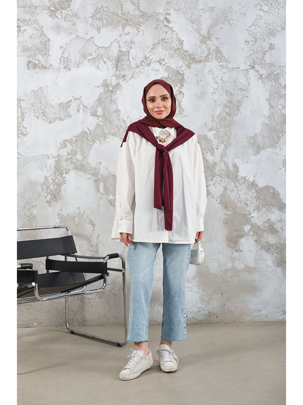 Kadın Kesik Paça Detay Jean Pantolon Buz Mavi-1