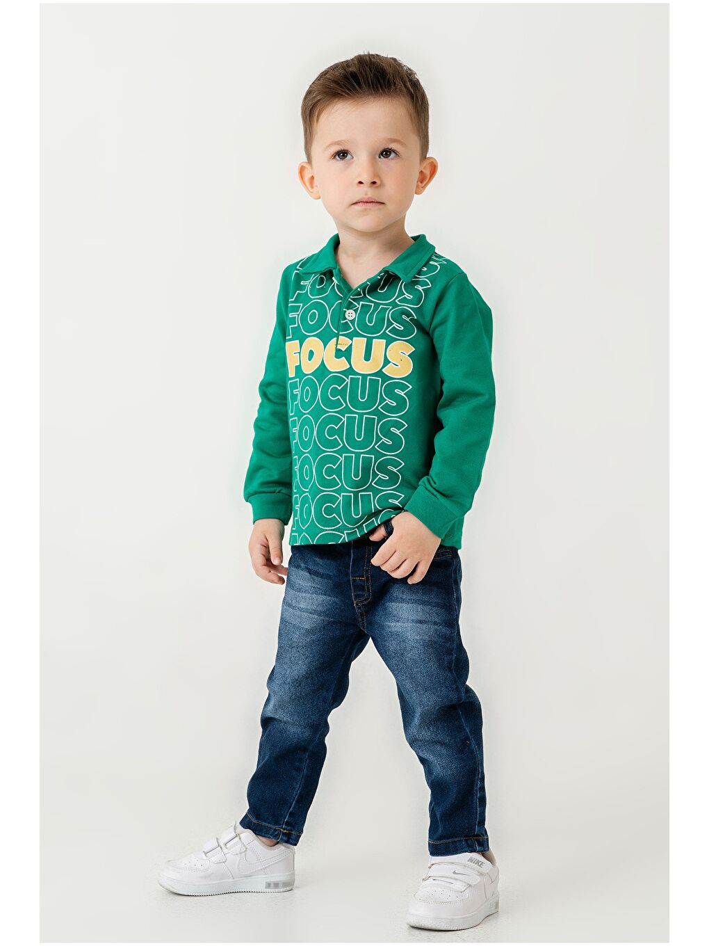 Yeşil Bebek Jean Pantolonlu Takım-2