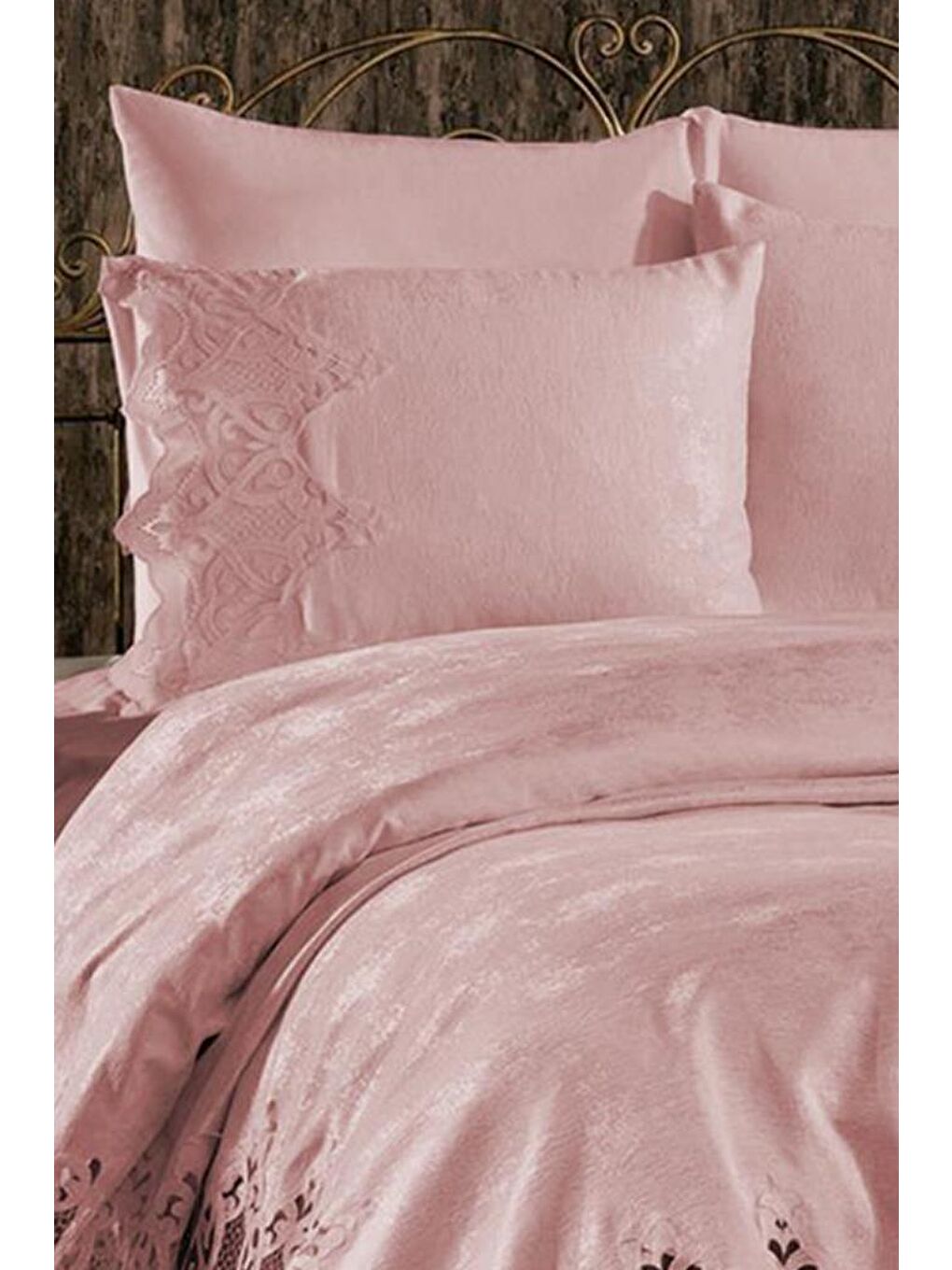 Karışık Stella Çift Kişilik Pike Takımı Pudra-4