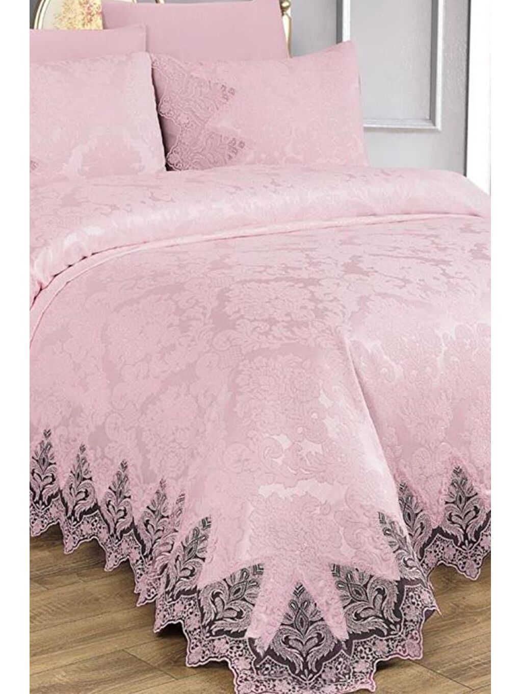 Karışık Ivory Çift Kişilik Pike Takımı Pudra-1