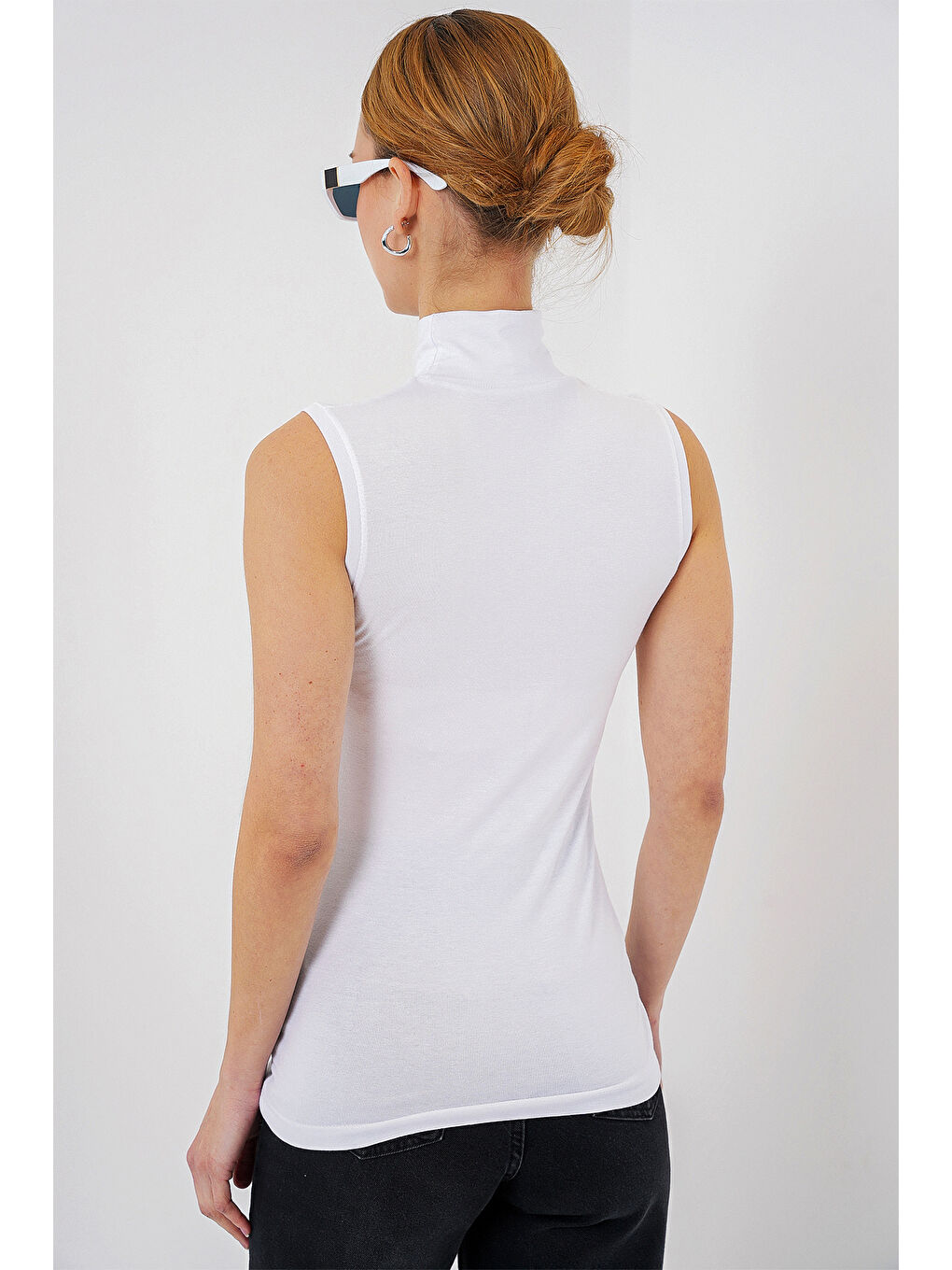 Kadın Kolsuz Body 4348 - Beyaz-4