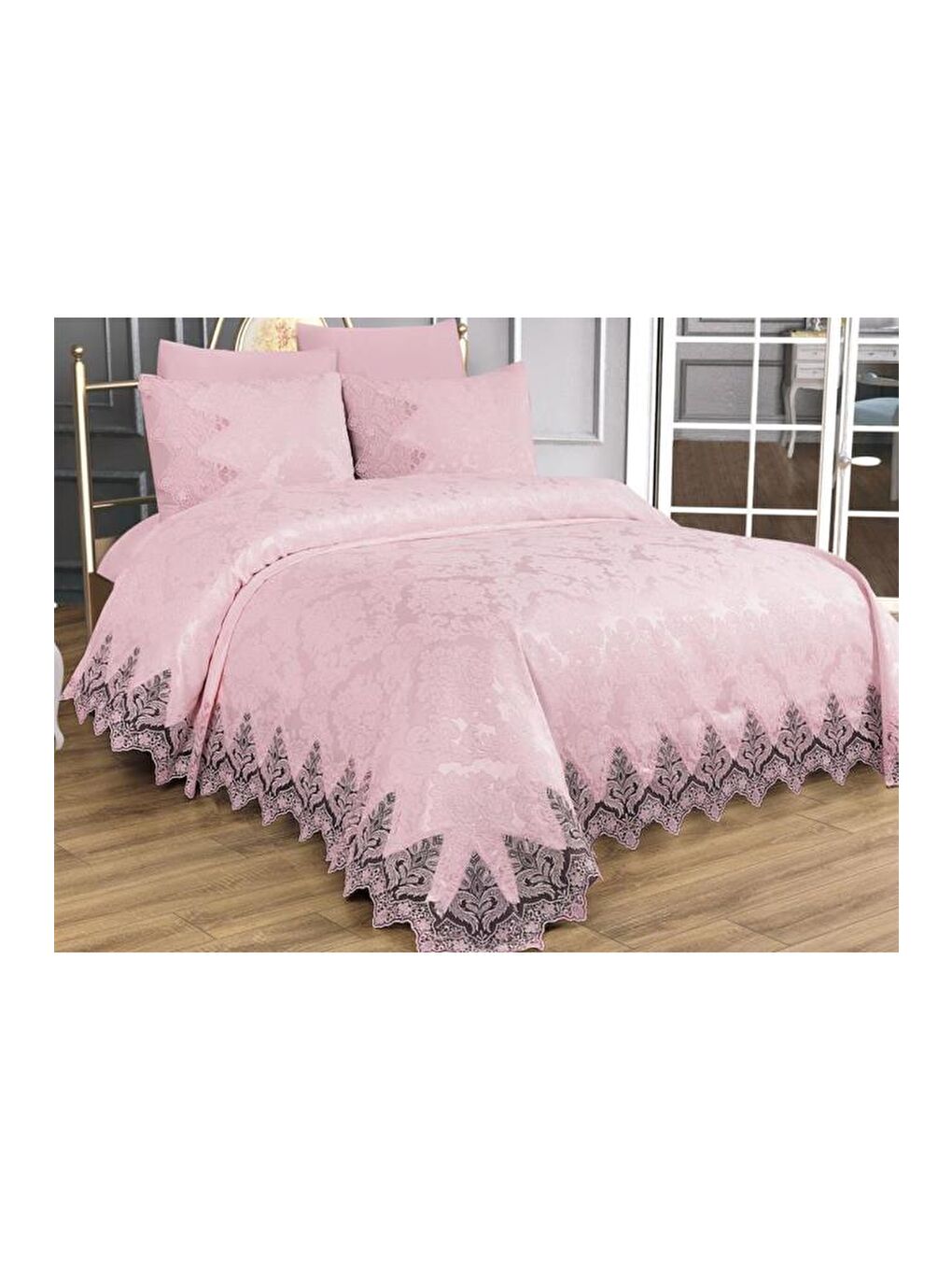 Karışık Ivory Çift Kişilik Pike Takımı Pudra-2