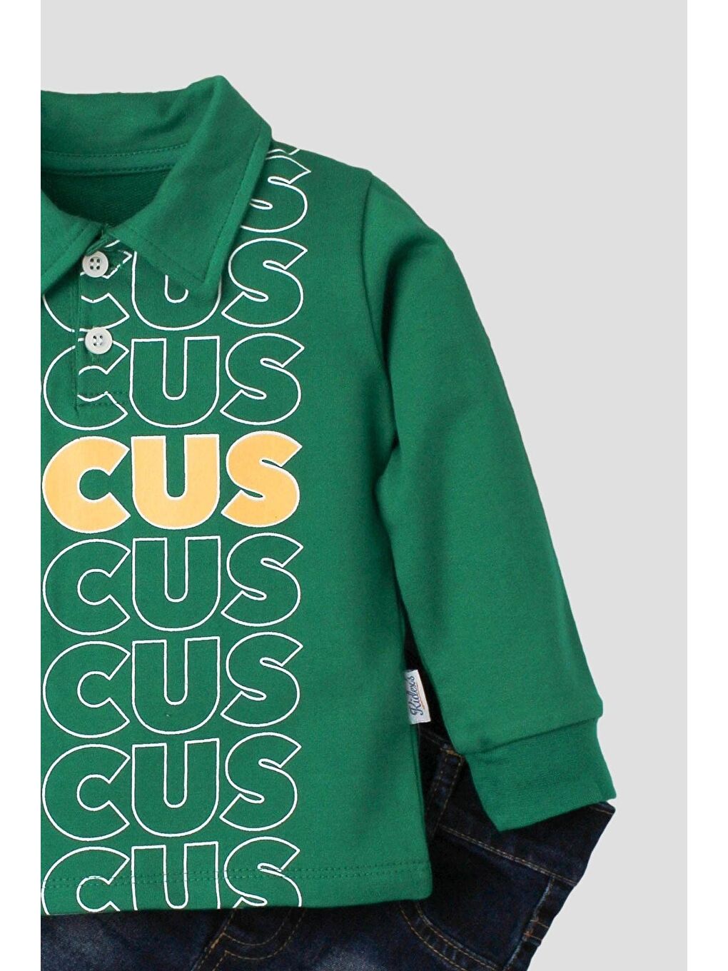 Yeşil Bebek Jean Pantolonlu Takım-7