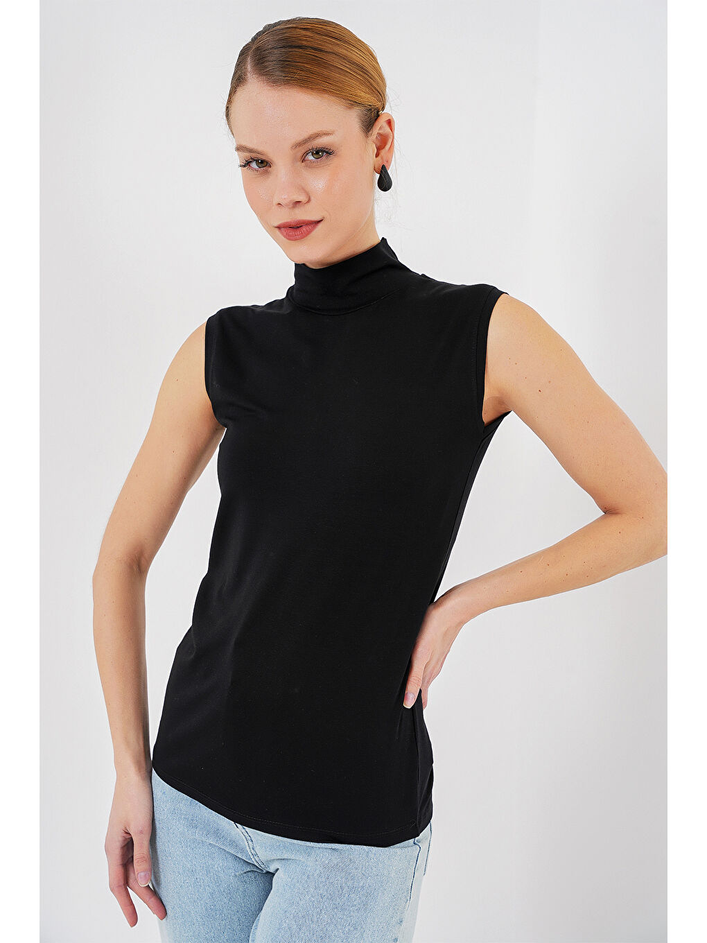 Kadın Kolsuz Body 4348 - Siyah