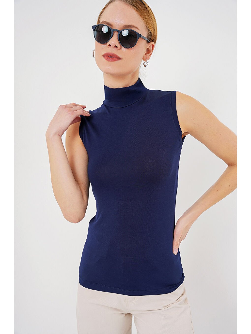 Kadın Kolsuz Body 4348 - Lacivert