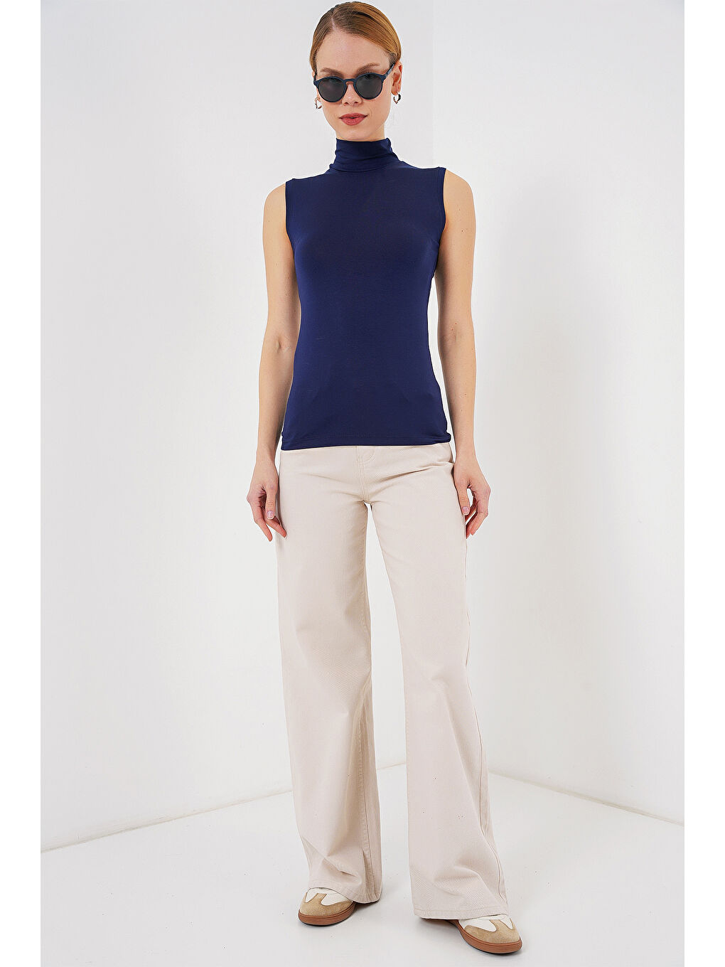 Kadın Kolsuz Body 4348 - Lacivert-1