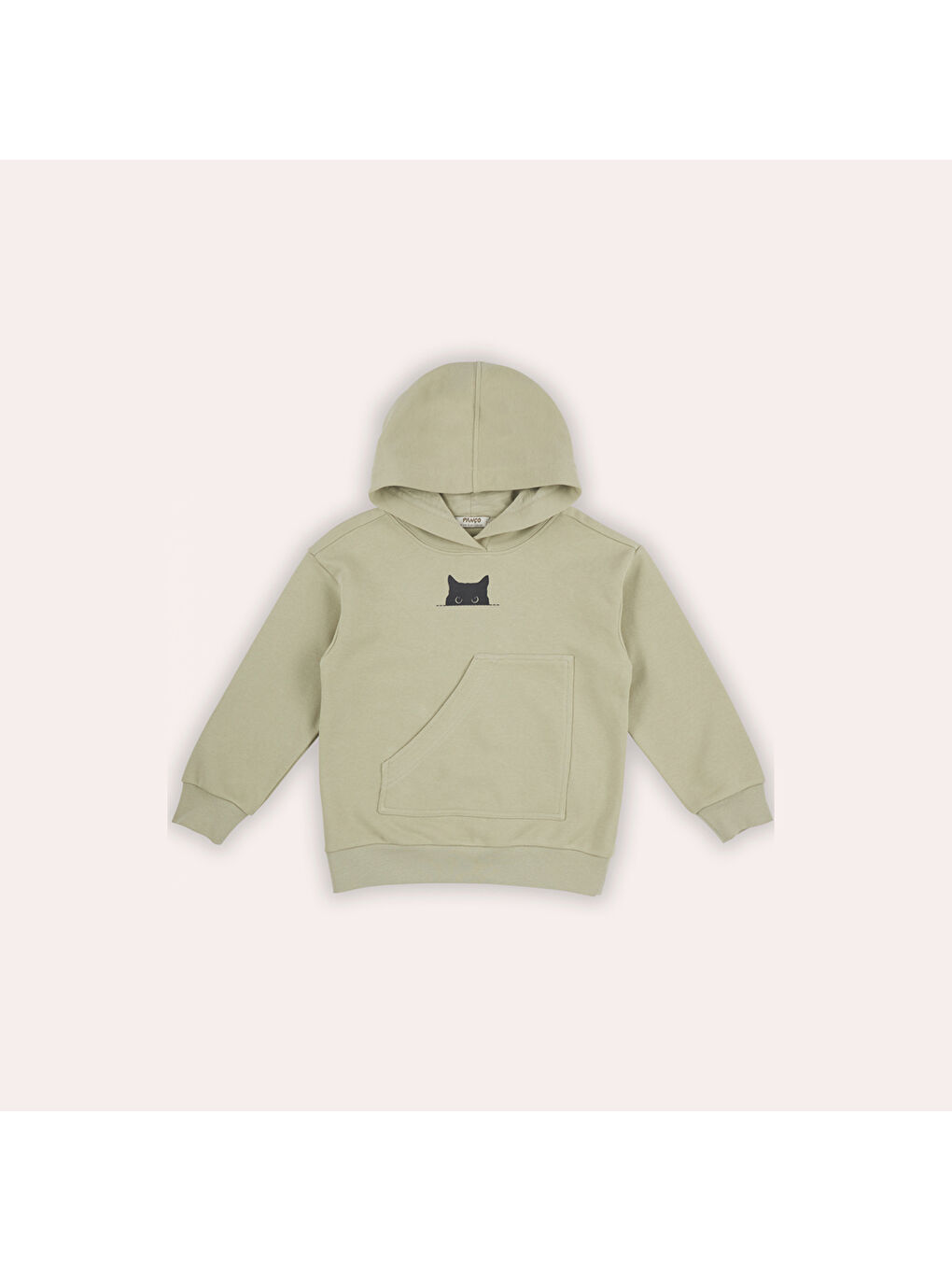 Haki Erkek Çocuk Cep Detaylı Kapüşonlu Sweatshirt