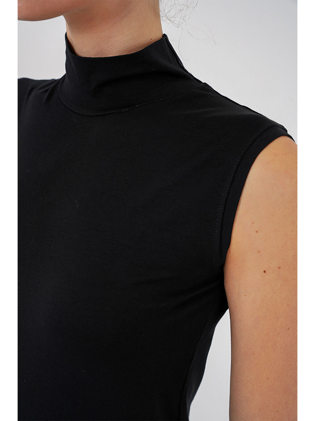 Kadın Kolsuz Body 4348 - Siyah-4