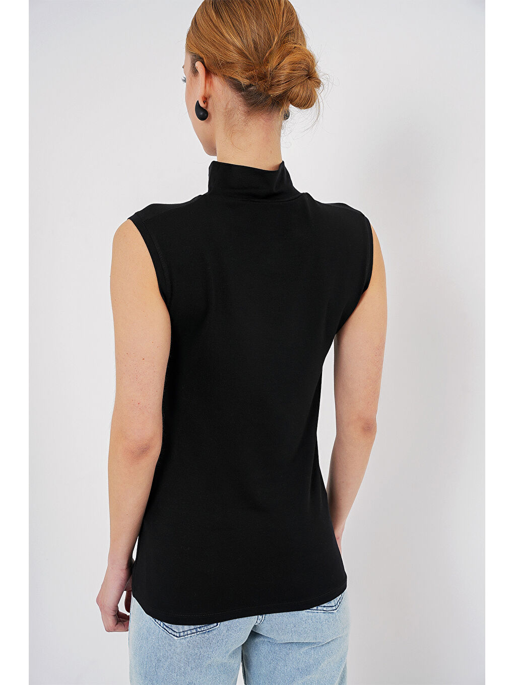 Kadın Kolsuz Body 4348 - Siyah-5