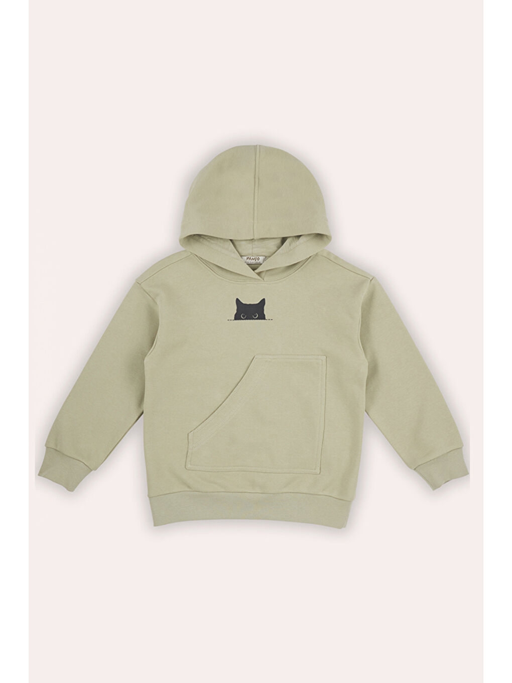 Haki Erkek Çocuk Cep Detaylı Kapüşonlu Sweatshirt-2
