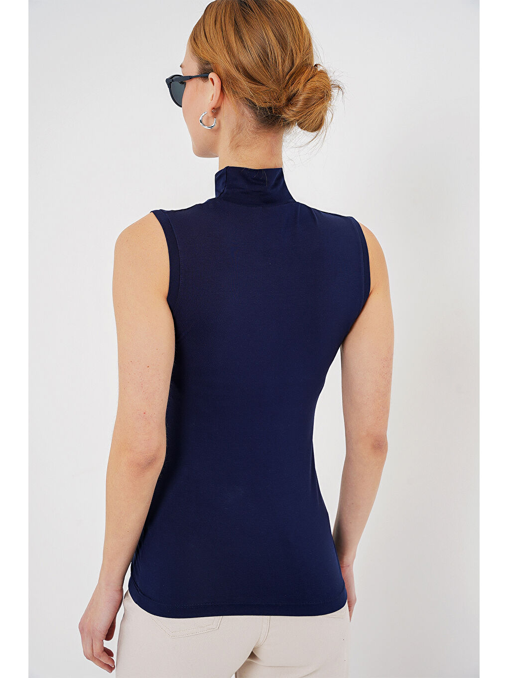 Kadın Kolsuz Body 4348 - Lacivert-5