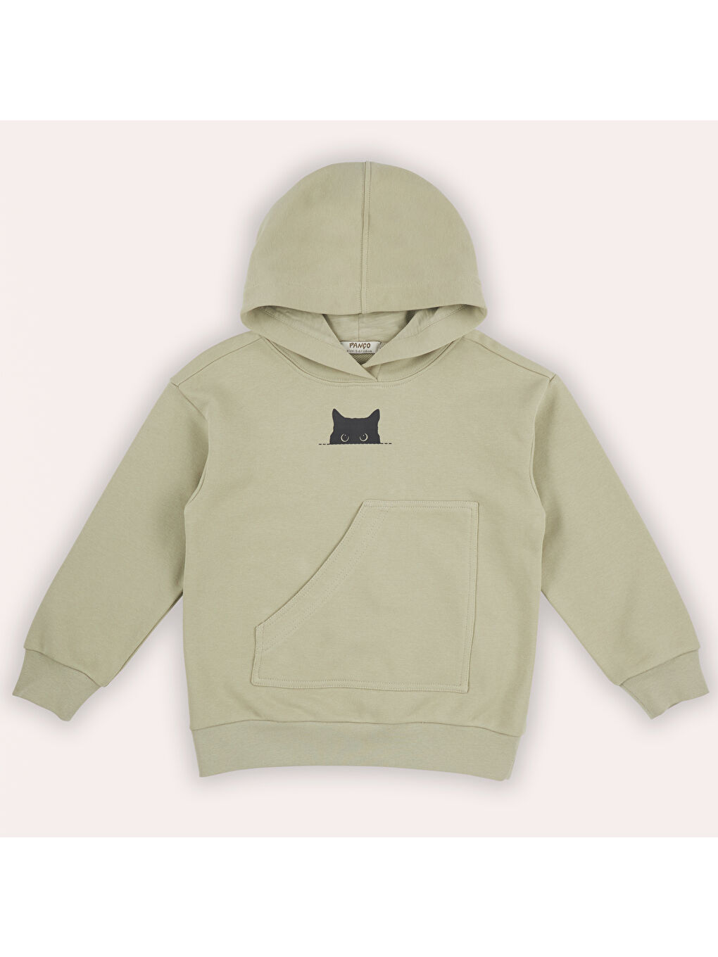 Haki Erkek Çocuk Cep Detaylı Kapüşonlu Sweatshirt-3