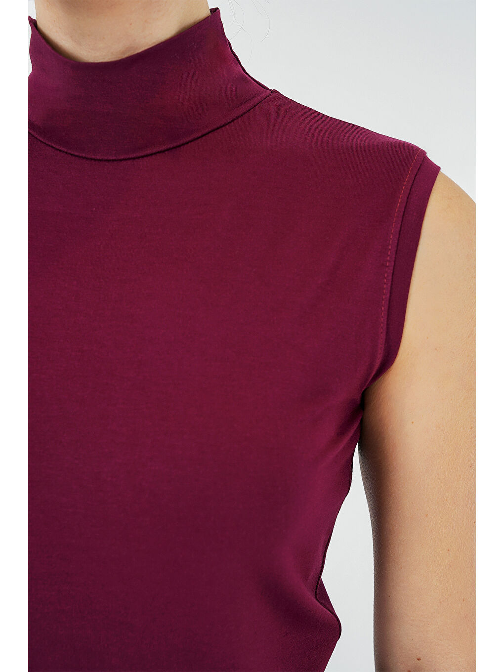 Kadın Kolsuz Body 4348 - Bordo-4