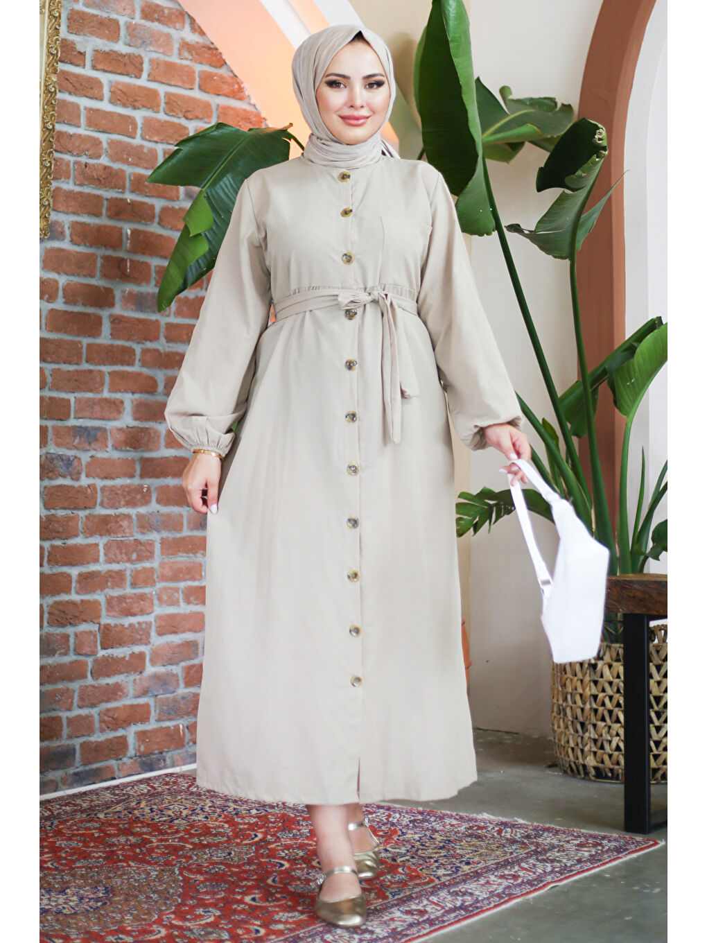 Bej Elbise Vizon - 27289-1