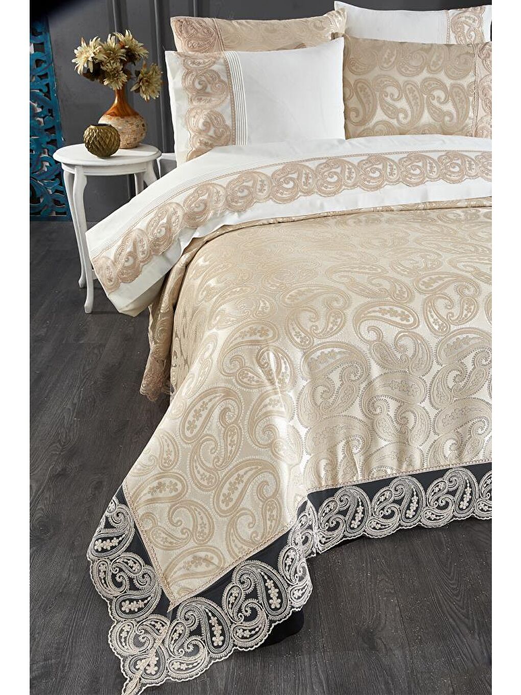 Şal 7 Parça Gelin Seti Bej-2