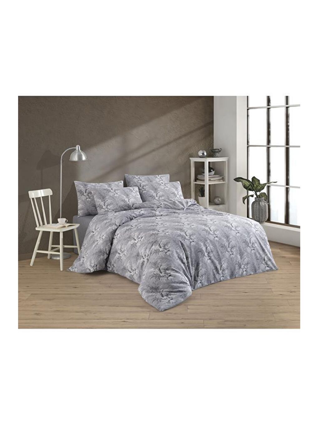 Karışık Diego Çift Kişilik Nevresim Takımı Gri-1