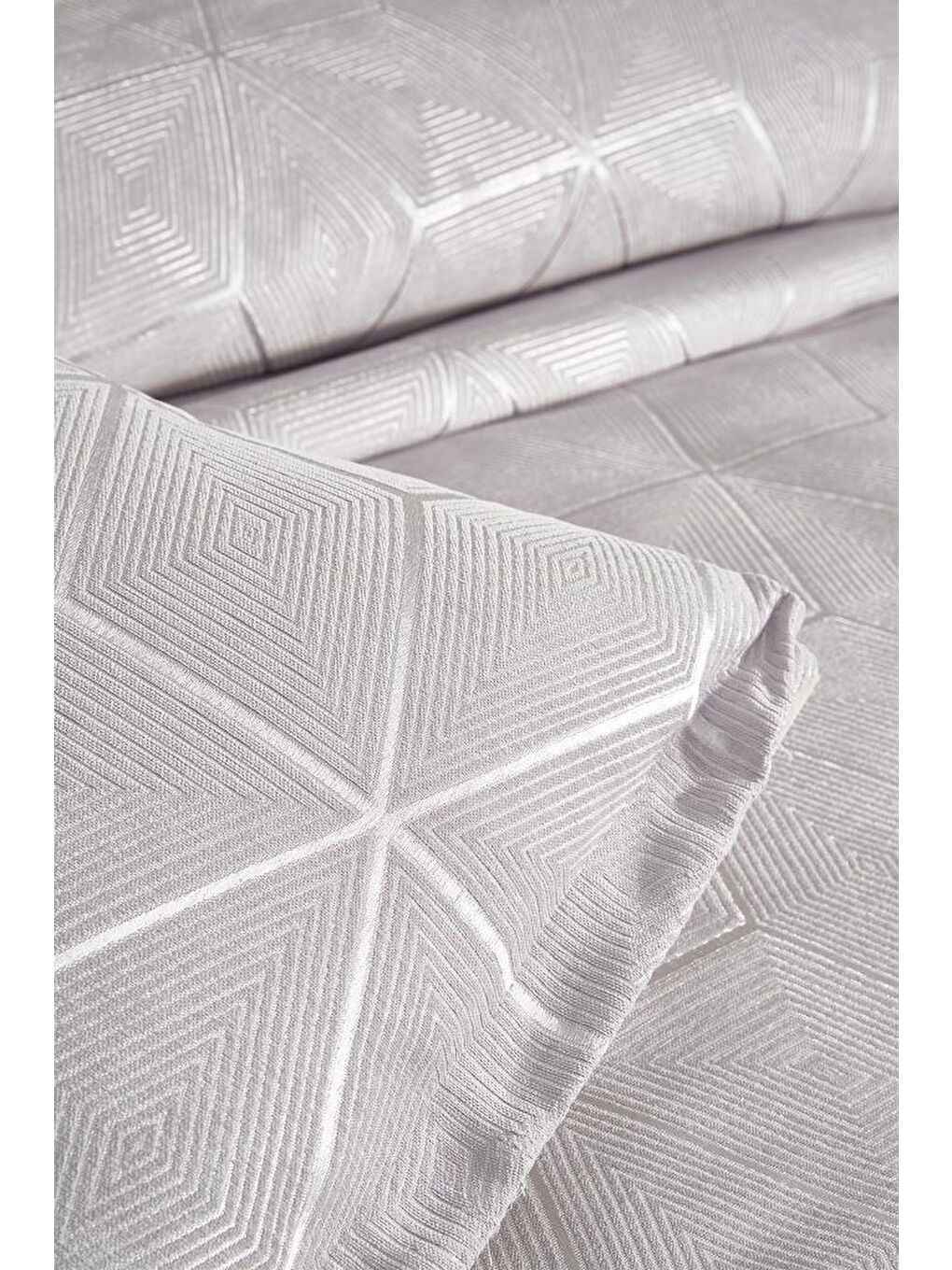 Karışık Verona 3 Parça Çift Kişilik Yatak Örtüsü Gri-5