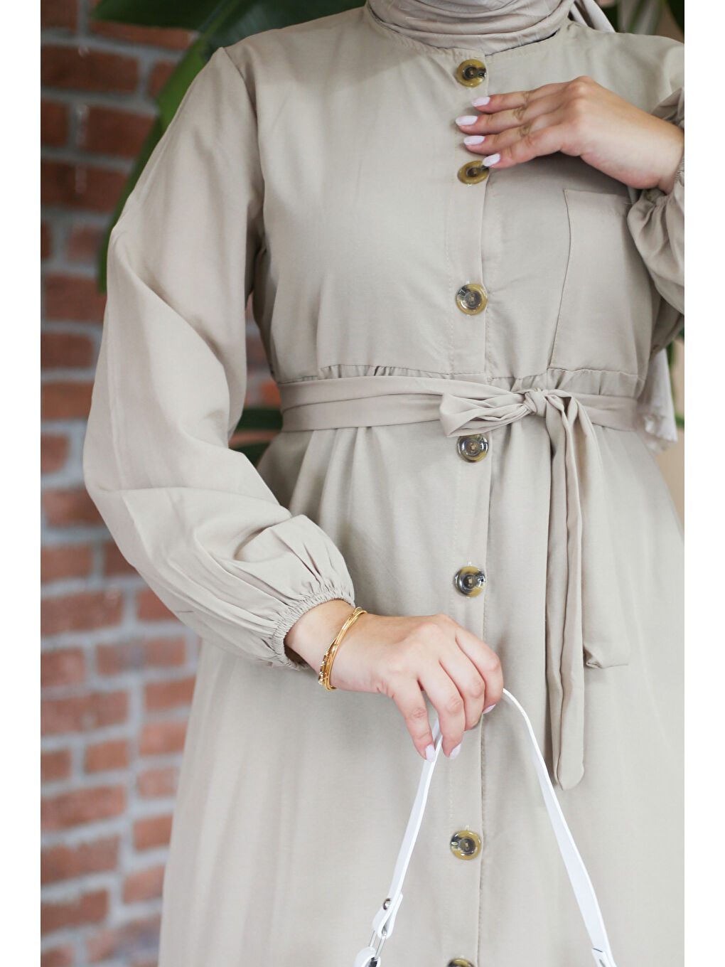 Bej Elbise Vizon - 27289-4