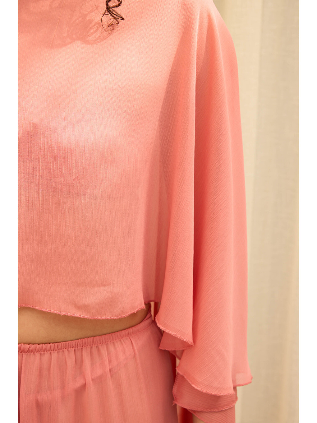 Kahverengi Charm Salaş Tarçın Crop Pantolon Takım-6