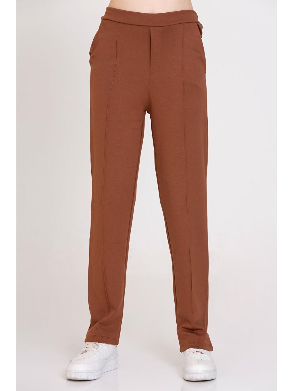 Kahverengi Kız Çocuk Kahve Çelik Örme 4-12 Yaş Pantolon - 23169-1-1