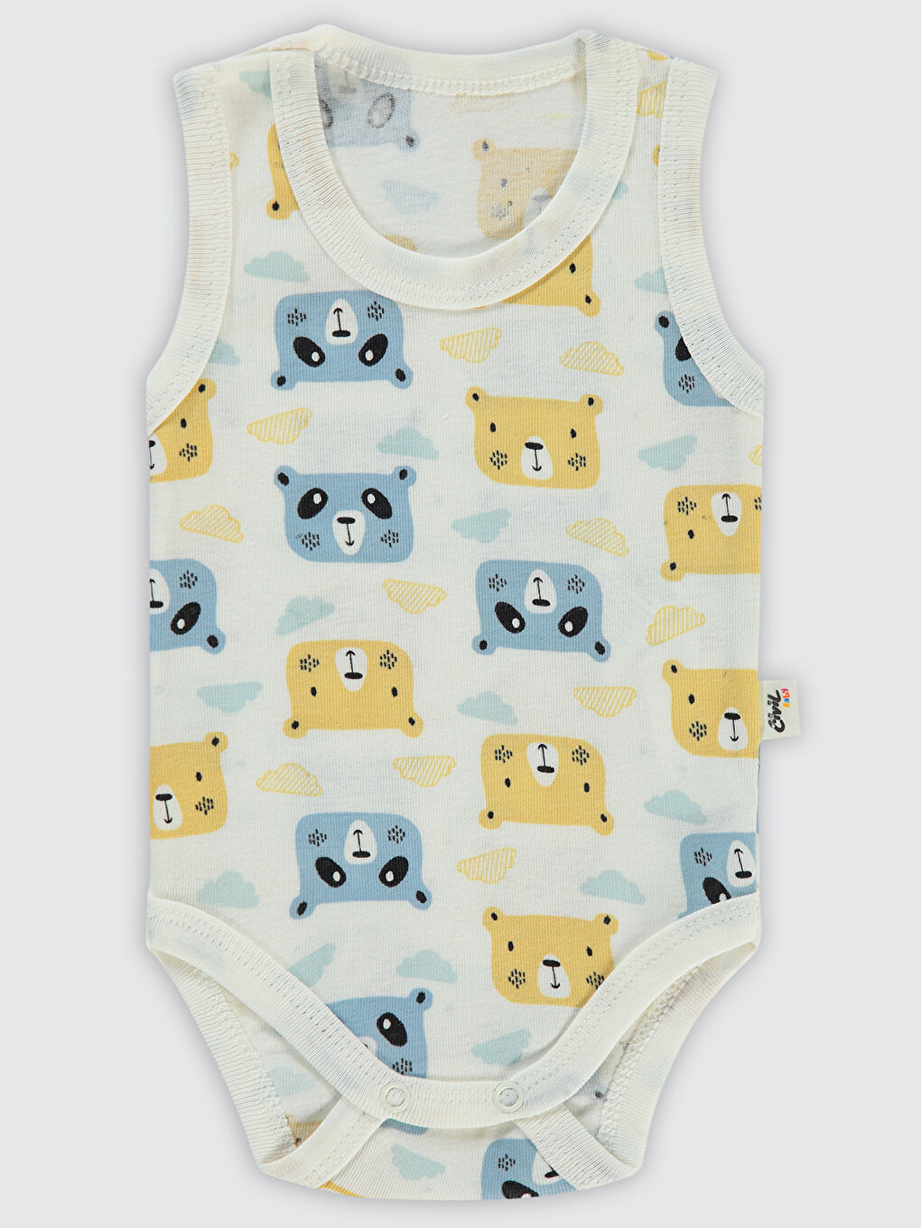 Baby Erkek Bebek Çıtçıtlı Badi 1-36 Ay Ekru