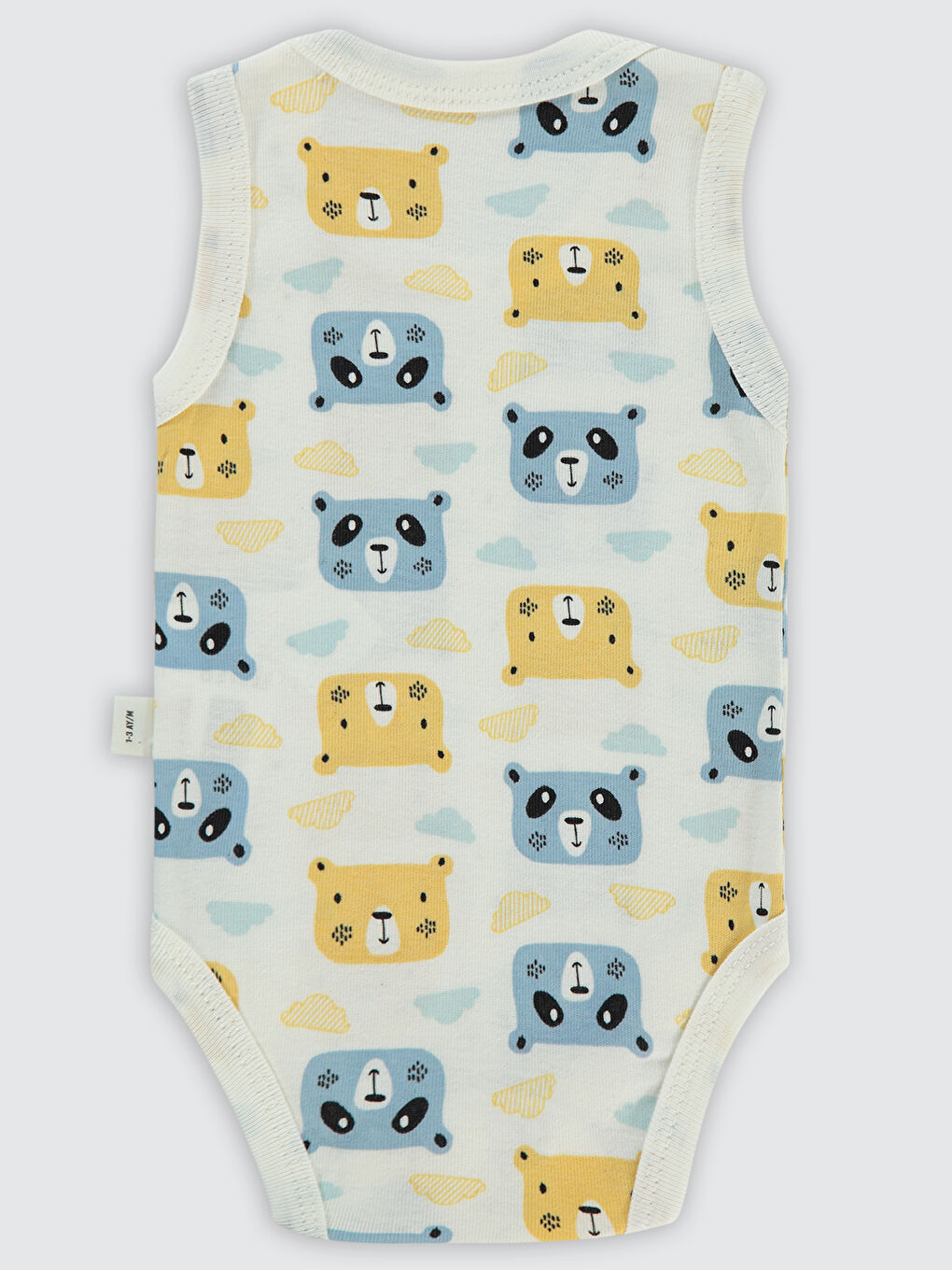 Baby Erkek Bebek Çıtçıtlı Badi 1-36 Ay Ekru-1