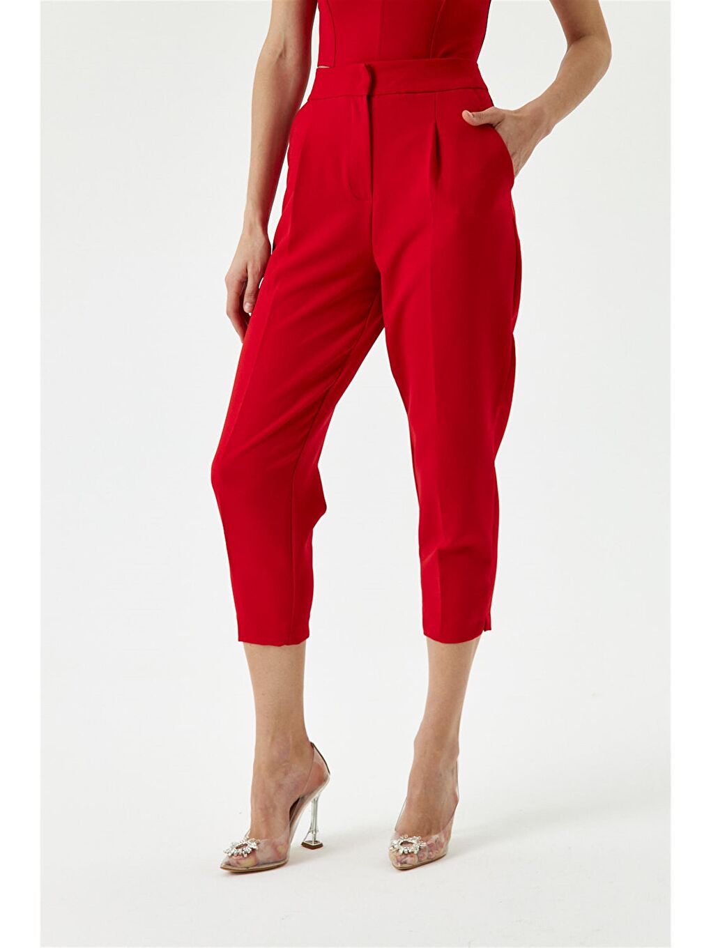 Carrot Fit Kırmızı Kadın Pantolon-4