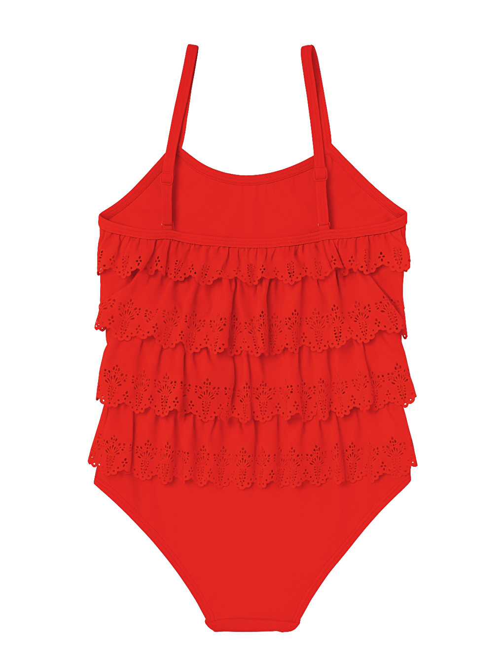 Kız Çocuk Frill Wave Mayo Mercan-1