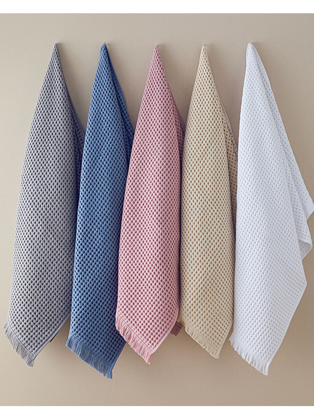 Sofya Pamuklu Waffle Banyo Havlusu Gri-3