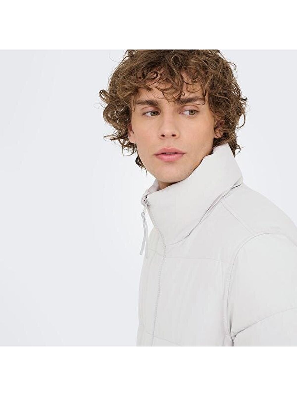 Pack Life Puffer Erkek Gri Dik Yaka Mont-3