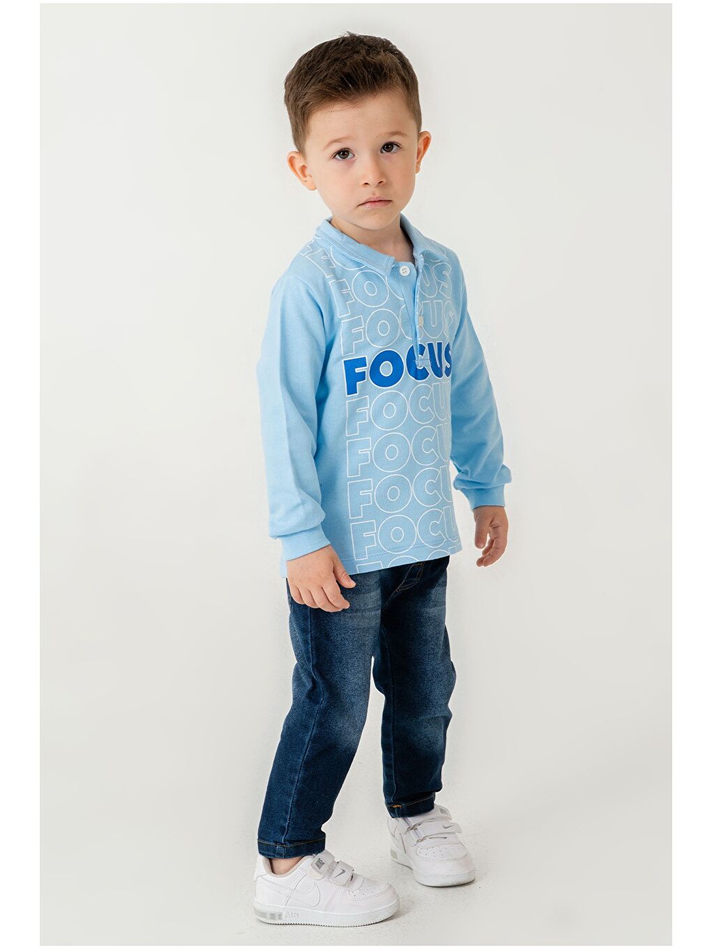 Mavi Bebek Jean Pantolonlu Takım-2