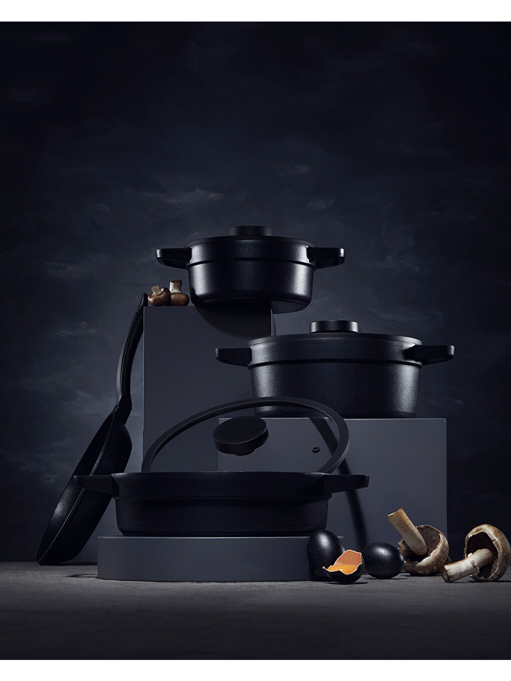 English Home Prime Gusto Döküm Derin Tencere 24 cm Siyah - 6