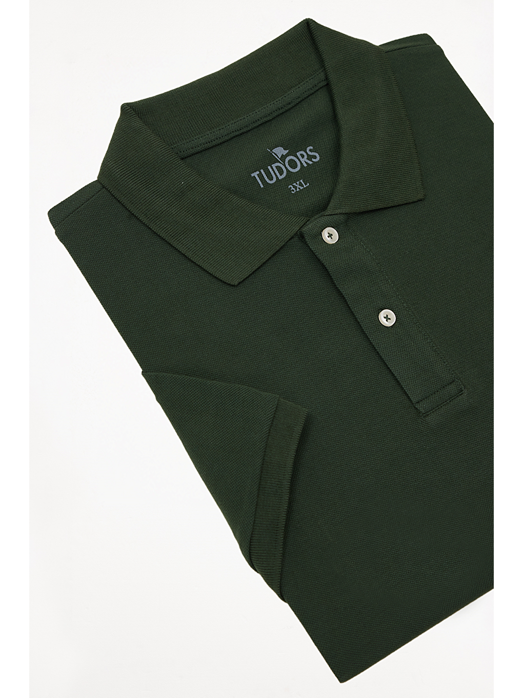 Erkek Big Size Büyük Beden %100 Pamuk Düz Pike Haki Polo Yaka Tişört-3