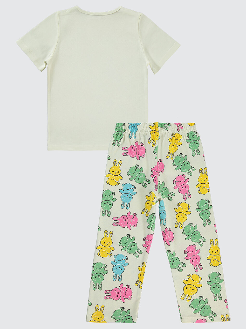 Grils Kız Çocuk Pijama Takımı 2-5 Yaş Ekru-1