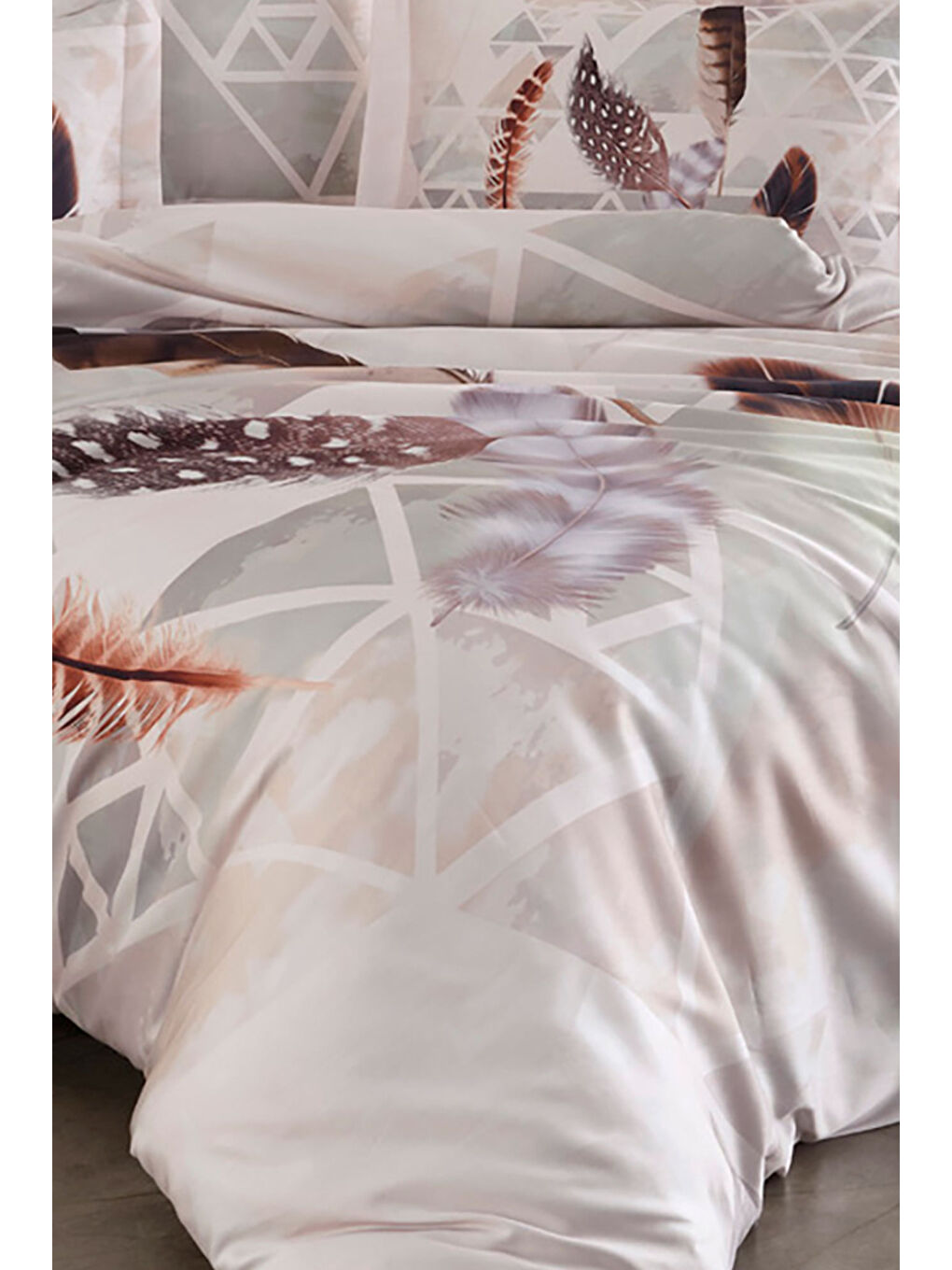 Karışık Royal Saten Tek Kişilik 300TC Nevresim Takımı - MUNA-1