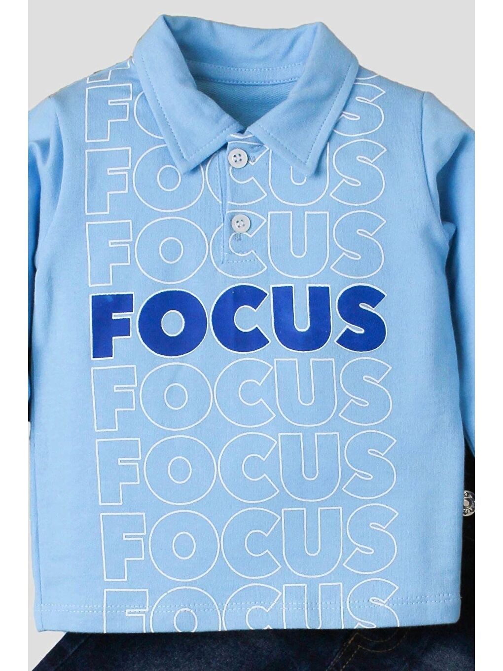 Mavi Bebek Jean Pantolonlu Takım-6