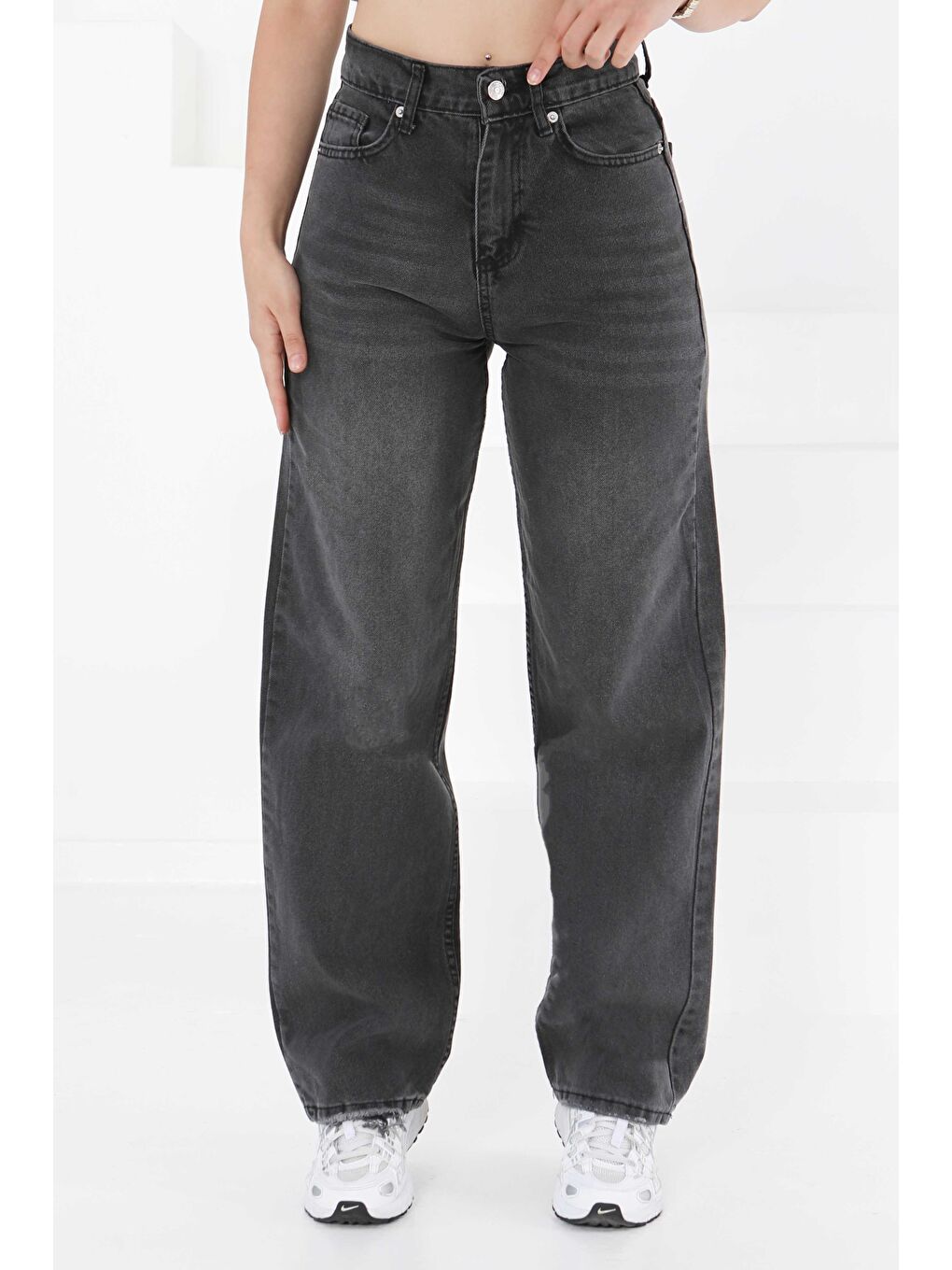 Gri palazzo Pantolon Füme - 27298-2