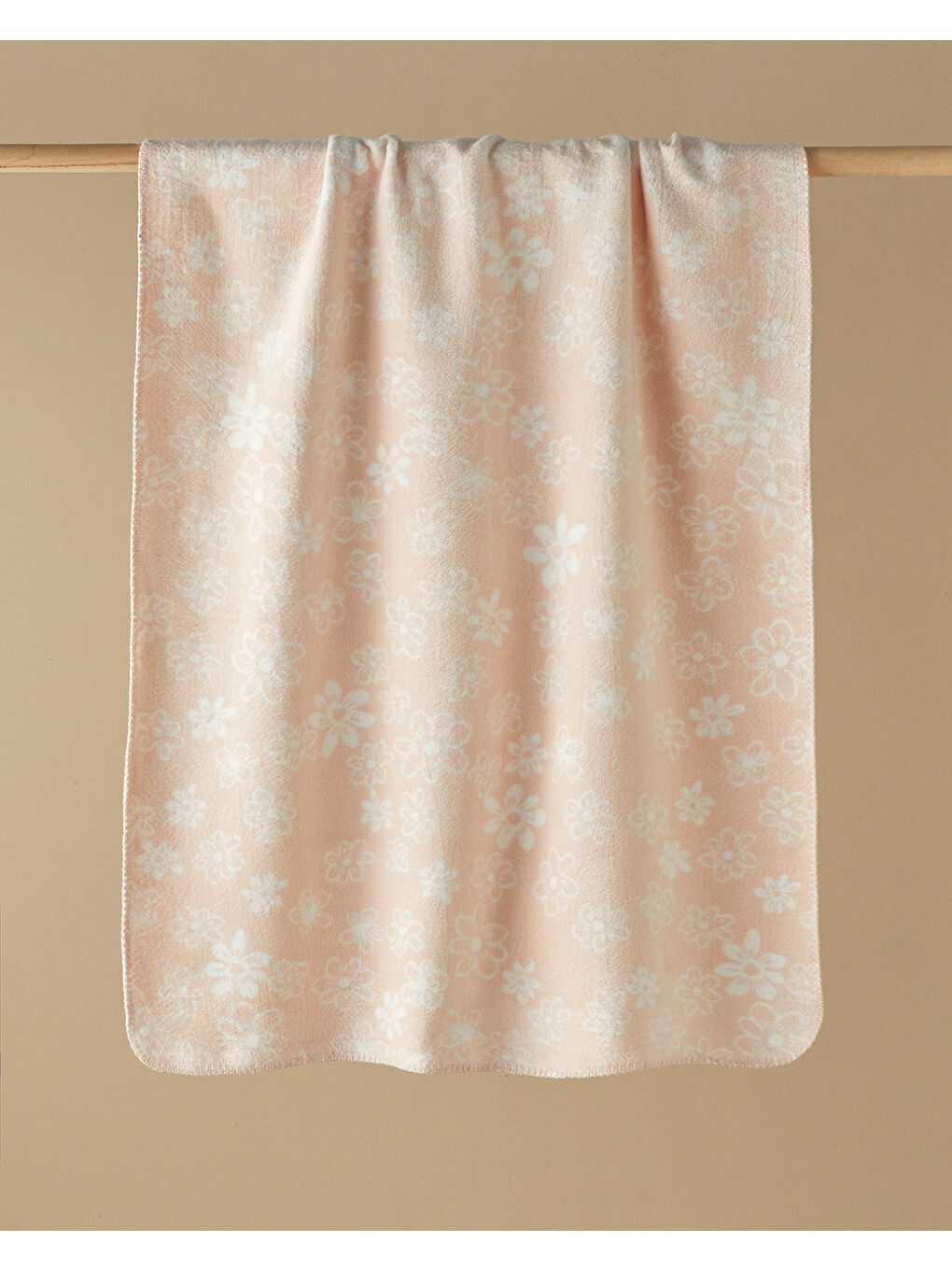 Pembe Charming Garden Pamuklu Bebe Battaniye 100x120 cm Pudra