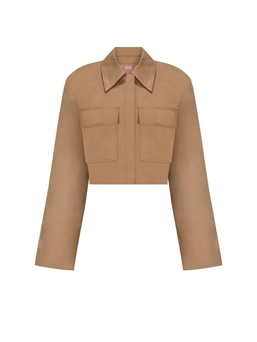 Kahverengi İndigo Renk Cotton Crop Ceket