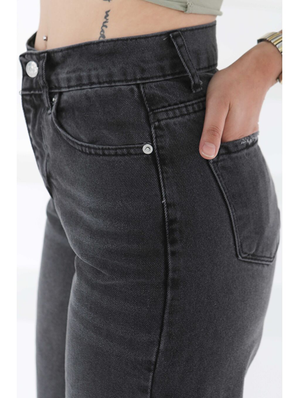 Gri palazzo Pantolon Füme - 27298-4