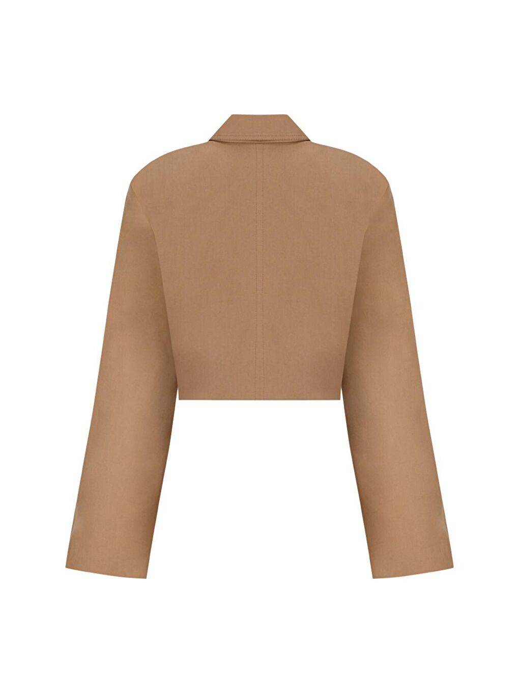 Kahverengi İndigo Renk Cotton Crop Ceket-1