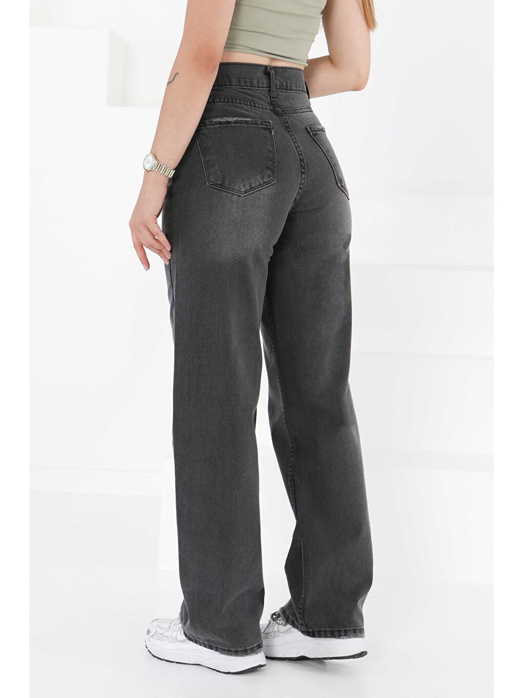 Gri palazzo Pantolon Füme - 27298-5