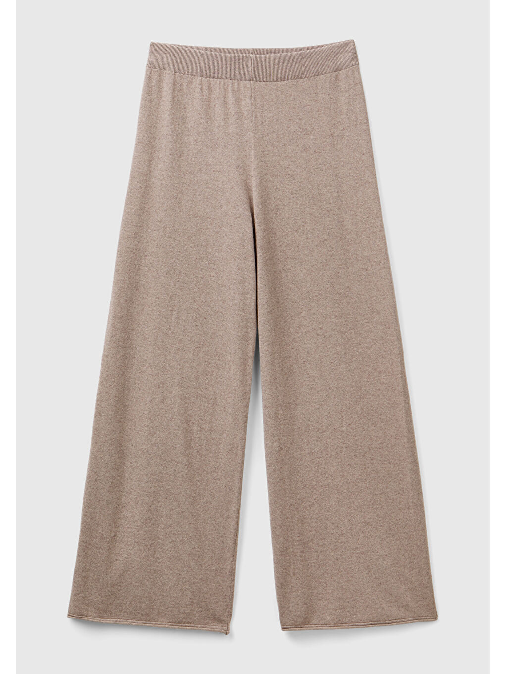 Kadın Bej Kaşmir Karışımlı Triko Eşofman Altı-1