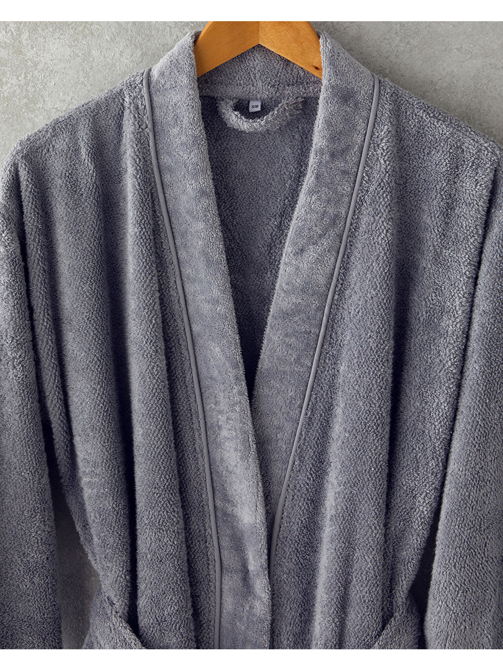 Melinda Bambu Pamuk Bornoz Koyu Gri-1