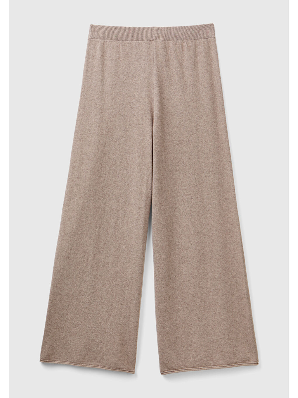 Kadın Bej Kaşmir Karışımlı Triko Eşofman Altı-3