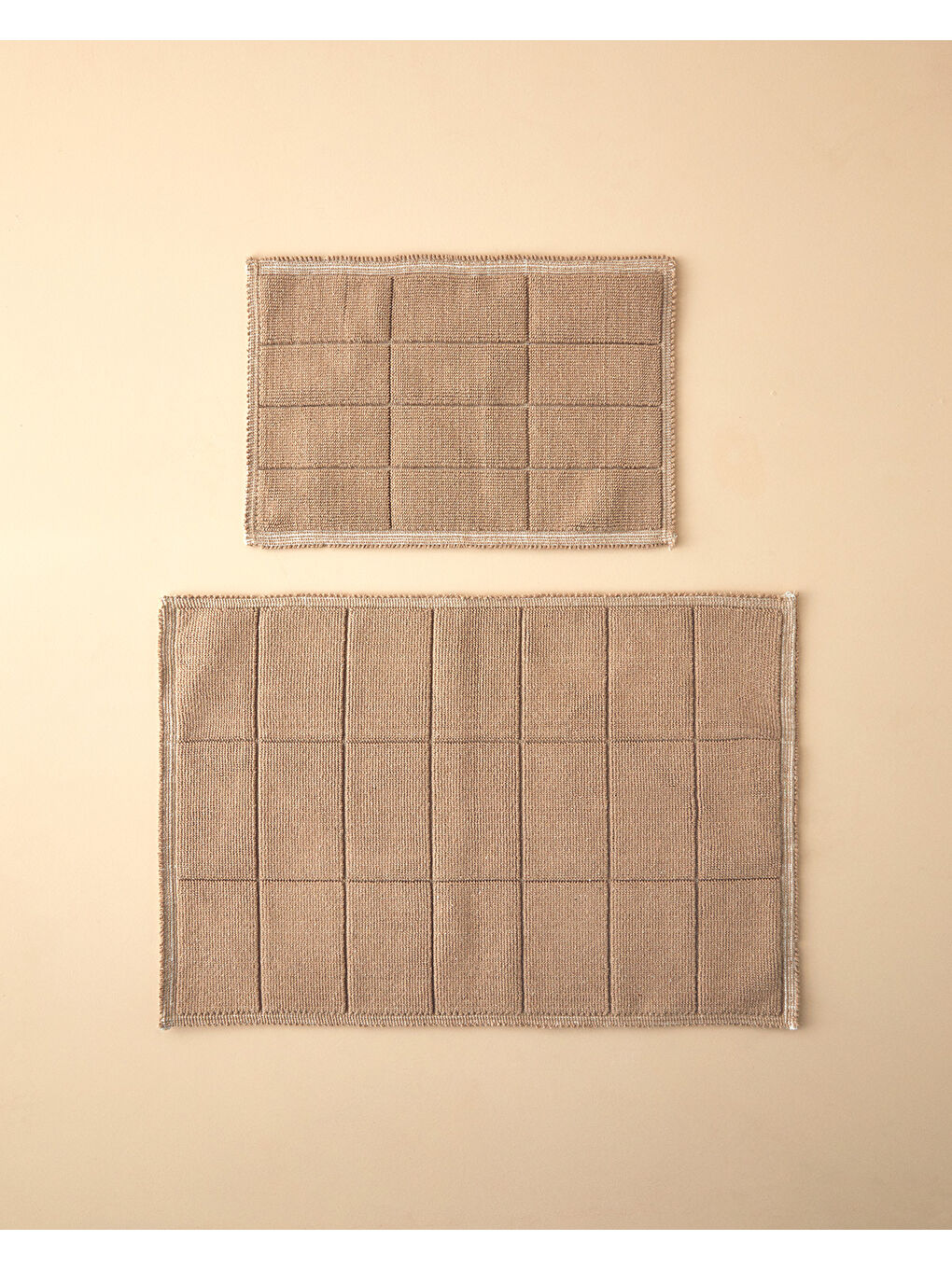 Classy Diamond Pamuklu Bukle Banyo Paspası Seti Bej