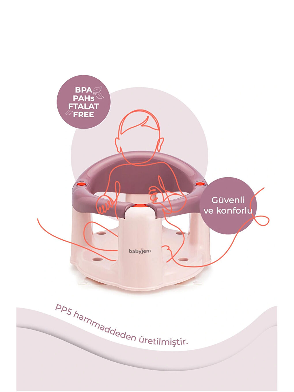 Önden Açılır Mama Sandalye Oturağı Ve Minderi - 2 'Li Set Mürdüm-1