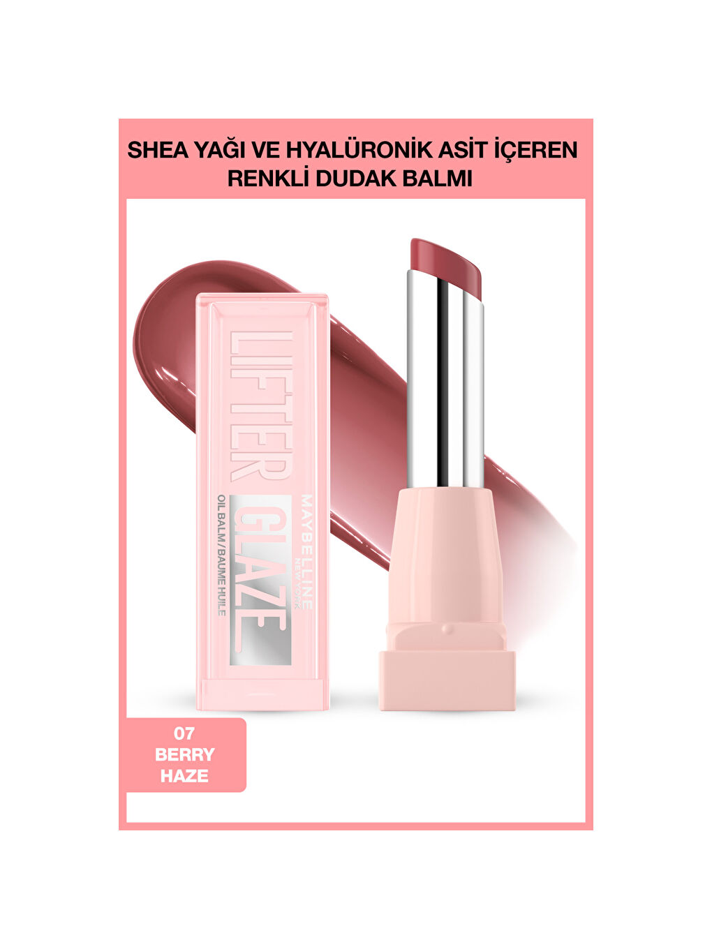 Lifter Glaze Shea Yağı ve Hyalüronik Asit içeren Renkli Dudak Balmı - 07 Berry H