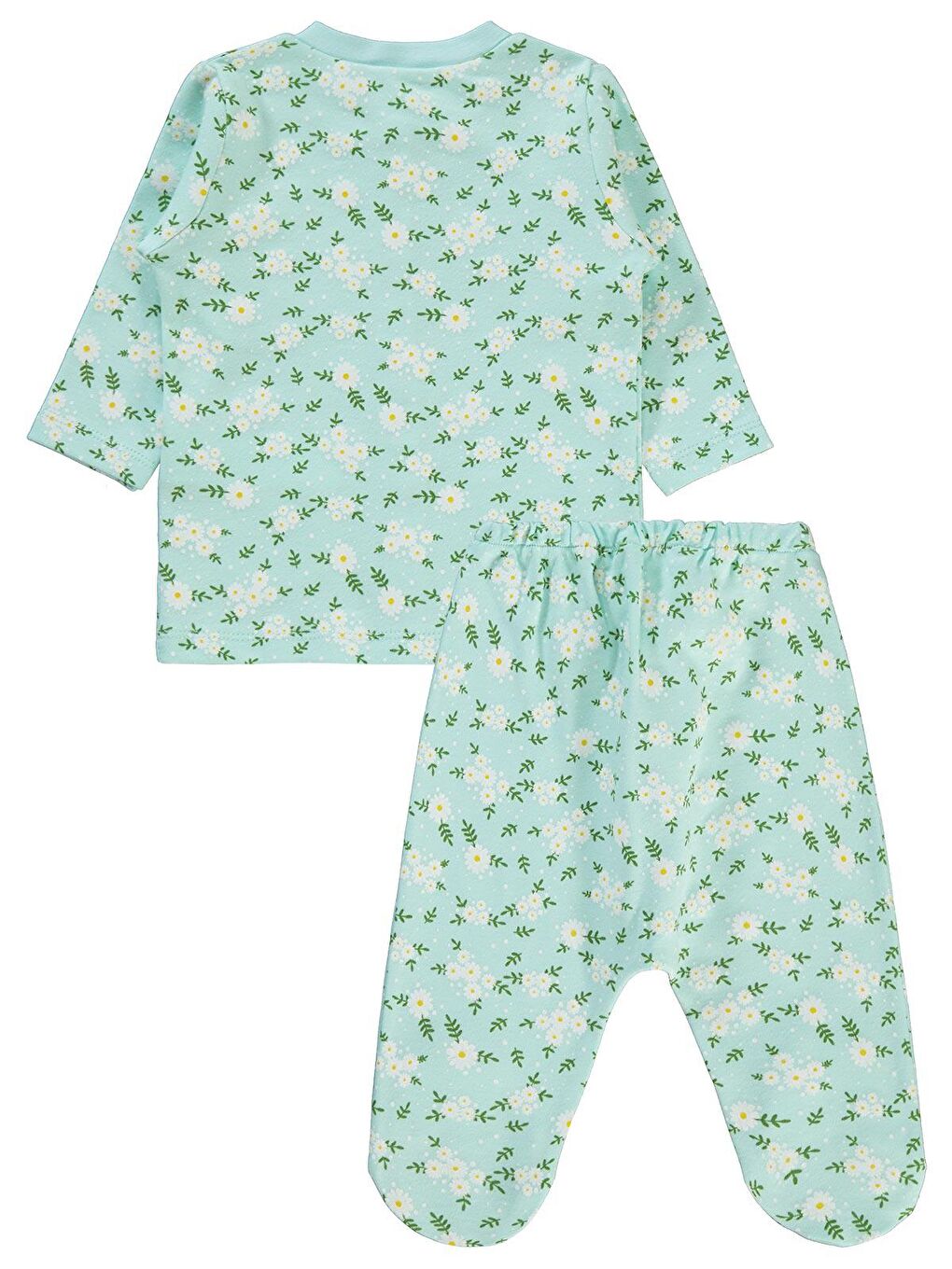 Yeşil Baby Kız Bebek Pijama Takımı 1-6 Ay Mint-1